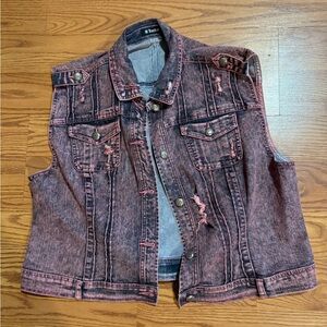Edgy Pink Denim Vest